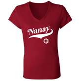 Number One Nanay Ladies Jersey V-Neck T-Shirt